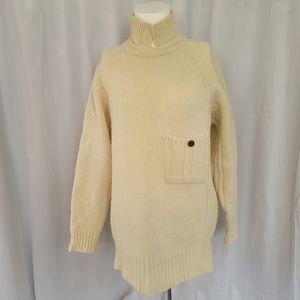 Marsh Landing 100%  Shetland Wool Knit Pullover Sweater Ivory   M